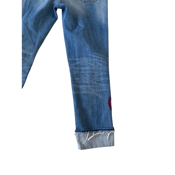 WHITE HOUSE BLACK MARKET WHBM Embroidered Slim Crop Jeans Size 6 - Picture 8 of 11